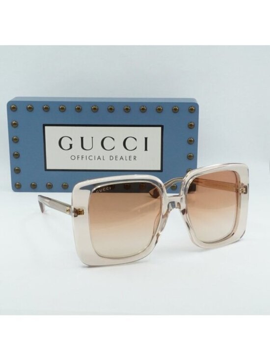 Gucci GG1314S 005 Square Sunglasses - Transparent Sand/Brown main image 6